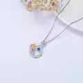 TOUPOP Sterling Silver September Birth Flower Necklace Infinity Pendant-0-3