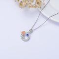TOUPOP Sterling Silver September Birth Flower Necklace Infinity Pendant-0-3