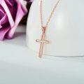 wholesale Solid 14K Gold Faith Cross Pendant Necklace for Women - 16 Chain Length-0-7