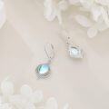 wholesale 925 Sterling Silver Blue Moonstone Teardrop Leverback Earrings Jewelry-0-3