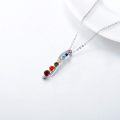 wholesale 925 Sterling Silver Rainbow Crystal Chakra Tree of Life Pendant Necklace for Women-0-2
