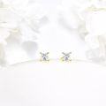 wholesale 14K Gold Princess Cut Cubic Zirconia Stud Earrings for Women - Birthday & Christmas Gifts-0-3