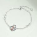 wholesale 925 Sterling Silver AOBOCO Sisters Bracelet with Heart and Girls Design s for Women-0-4