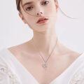 wholesale 925 Sterling Silver Rose Gold Heart Mom Pendant Necklace Cubic Zirconia For Women-0-4