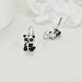 wholesale 925 Sterling Silver Cartoon Panda Bamboo Leverback Earrings for Women Girls Gifts 4cm Long-0-3