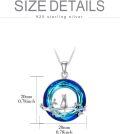 wholesale TOUPOP Cat Gifts For Women Sterling Silver Cat Necklaces With Circle Crystal Cat Lovers Jewelry Gifts For Women Girls Birthday Christmas -0-5