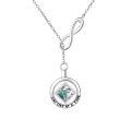 wholesale 925 Sterling Silver Infinity & Jade Stone Pendant Necklace - One Day at A Time Jewelry for Women's Addiction Recovery Gifts-0-0