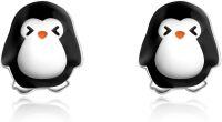 wholesale 925 Sterling Silver Penguin Stud Earrings - Cute Black and White Design-Penguin stud earrings