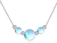 wholesale 925 Sterling Silver Natural Freshwater Cultured Pearls & Beads Pendant Necklaces for Women Gifts Jewelry Accessories 48cm Chain Length (White)-blue 2