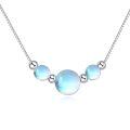 wholesale 925 Sterling Silver Pearl Necklace Platinum Plated Graduated Ball Bead Box Chain For Women-0-5