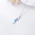 wholesale 925 Sterling Silver Blue Opal Starfish Pendant Necklace for Women Girls-0-4