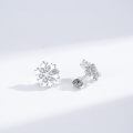 wholesale 925 Sterling Silver Snowflake Earrings With Zirconia Stones Elegant Winter Jewelry-0-1