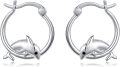 wholesale 925 Sterling Silver Hypoallergenic Dolphin Huggie Hoop Earrings for Sensitive Ears-0-0
