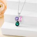 wholesale  925 Sterling Silver & Pear-Cut Zircon Pendant Necklace, Platinum-Plated Elegant Pear-Shaped Jewelry for Women, 18+2 Inch Chain-0-1