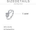 wholesale TOUPOP Personalized Custom Infinity Heart Rings For Women, 925 Sterling Silver 1ct Heart Moissanite Engagement Ring Engraved Name Infinity Wedding Ring Anniversary Birthday Gifts For Wife Bride -0-3