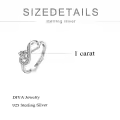 TOUPOP Sterling Silver Moissanite Personalized Infinity Heart Rings-0-3