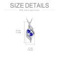 TOUPOP Sterling Silver Sapphire Sister Necklace September Birthday Gift-0-4