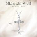 wholesale 925 Sterling Silver Butterfly Cubic Zirconia Cross Pendant Necklace for Women Religious -0-6