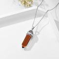 wholesale 925 Sterling Silver Yellow Citrine Gemstone Celtic Knot Pendant Necklace for Women Men Gifts-0-15
