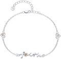 wholesale 925 Sterling Silver Faith Cross Angel Wing Anklet Bracelet Religious  for Women-0-0