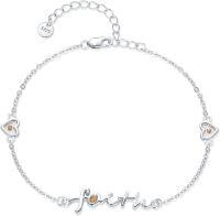 wholesale 925 Sterling Silver Faith Cross Angel Wing Heart Charm Ankle Anklet Religious s for Women-C# Heart Faith