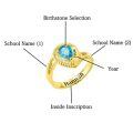 TOUPOP 925 Sterling Silver Birthstone Personalized Class Of 2024 Rings For Women-0-1