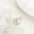 wholesale 925 Sterling Silver Dinosaur Pendant Necklace Wholesale With Gold Plated Details-0-2