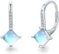 wholesale 925 Sterling Silver Opalite Princess Cut Leverback Dangle Earrings Hypoallergenic-0-0