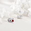 wholesale 925 Sterling Silver Red Crystal Dinosaur Stud Earrings Animal  for Women and Men-0-3