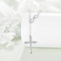 wholesale 925 Sterling Silver Infinity Cross Pendant Necklace for Women Christian  48cm Chain Length-0-3