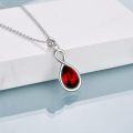 wholesale 925 Sterling Silver Green Ruby Crystal Infinity Pendant Birthstone Necklace for Women-0-2