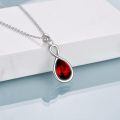 wholesale 925 Sterling Silver Green Ruby Crystal Infinity Pendant Birthstone Necklace for Women-0-2