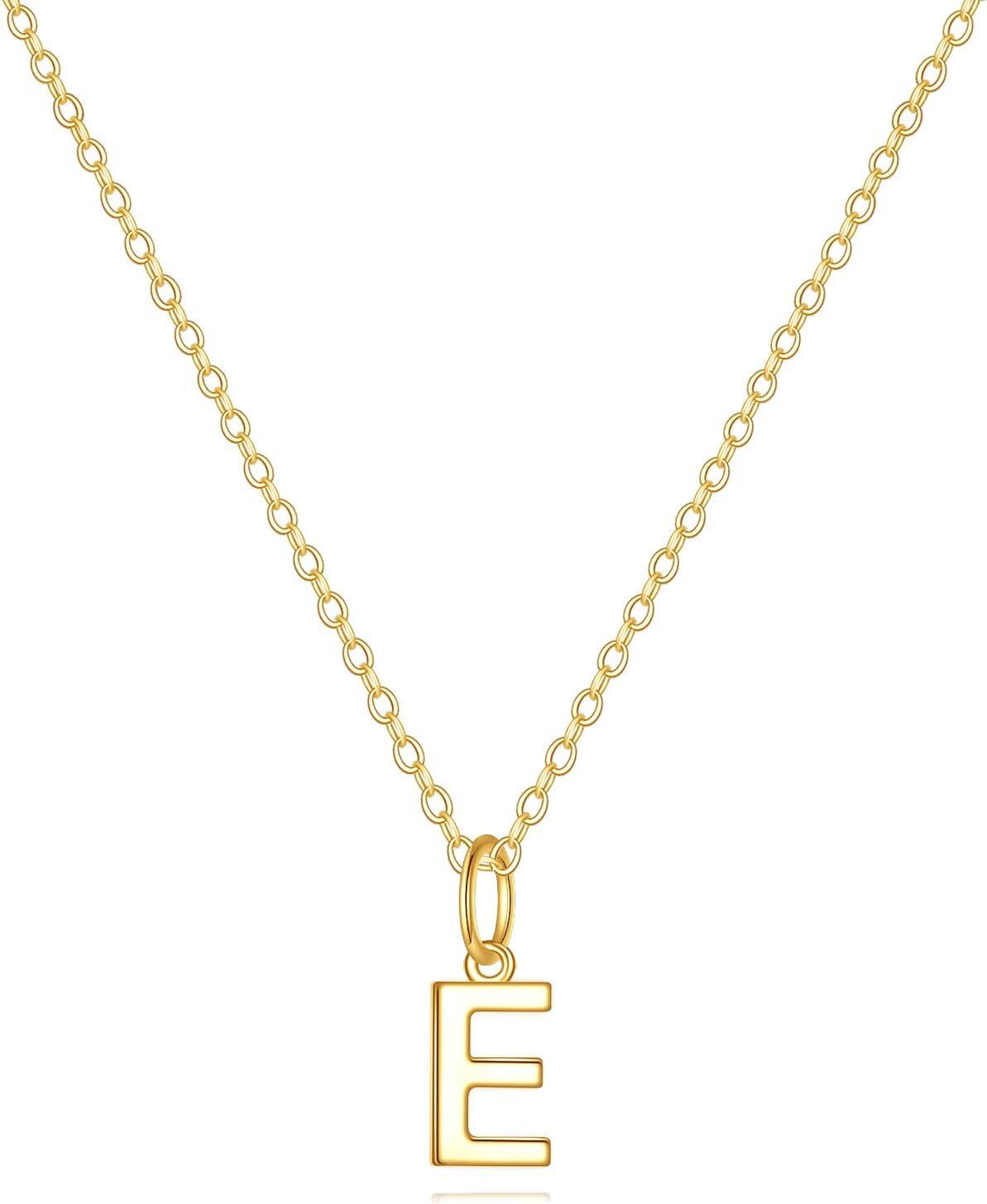 14K Gold Letter Pendant Necklace 18 -0-0