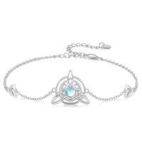 wholesale 925 Sterling Silver Celtic Moonstone Pendant Chain Bracelet-B-Celtic