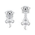 wholesale 925 Sterling Silver Cute Otter Charm Pendant For Bracelets Necklaces Jewelry Making-0-0