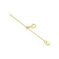 wholesale 10k Yellow Gold Dainty Chain Bracelet With Round Disc Charm For Women-0-0