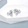 wholesale 925 Sterling Silver Blue Opal Whale Stud Earrings for Women Girls Gifts Jewelry Accessories 3D Cartoon Style Minimalist Design Hypoallergenic Safe Nickel Free-0-3