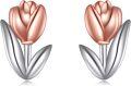 wholesale TOUPOP Tulips Earrings For Women 925 Sterling Silver Flower Tulips Stud Earrings Flower Jewelry Turlips Gifts Christmas Xmas Birthday Gifts For Her Women Mom Grandma -0-0