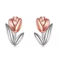 TOUPOP Sterling Silver Tulips Flower Stud Earrings For Women Gifts-0-0