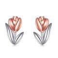 TOUPOP Sterling Silver Tulips Flower Stud Earrings For Women Gifts-0-0