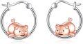 wholesale 925 Sterling Silver Pig Hoop Earrings for Sensitive Ears-0-0