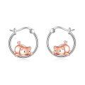 wholesale 925 Sterling Silver Pig Hoop Earrings for Sensitive Ears-0-0