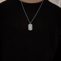 wholesale 925 Sterling Silver Mesh Dog Tag Pendant With Star Of David And Cross Necklace-0-1