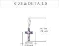 wholesale 925 Sterling Silver Mosaic Cross Dangle Drop Leverback Earrings Religion Jewelry for Women Men Gifts-0-3
