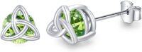 wholesale 925 Sterling Silver Celtic Birthstone Stud Earrings Celtic Knot Jewelry Gifts-H-August