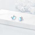 wholesale 925 Sterling Silver Blue Moonstone Whale Stud Earrings Gift for Women Girls-0-3
