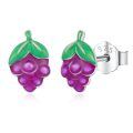 wholesale 925 Sterling Silver Grape Stud Earrings-0-0