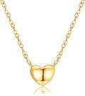 wholesale 14K Solid Gold Heart Pendant Necklace 6mm for Women, Hypoallergenic Gift for Her, 16+2 Chain-0-0