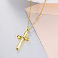 wholesale Gold Plated 925 Sterling Silver Faith Hope Love Engraved Cross Pendant Necklace for Women and Men - Christmas Gift Ideas-0-2