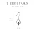 TOUPOP 925 Sterling Silver & Stone Dragonfly Cat Cow Dangle Drop Earrings-0-3